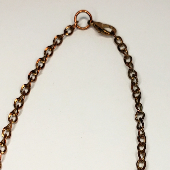 Medallion Pendant With Chain Tassel on a Gold Tone Chain - Picture 5 of 5